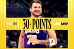 湖人官方海报：球队9连胜东契奇9场砍下30+ NBA历史首人！